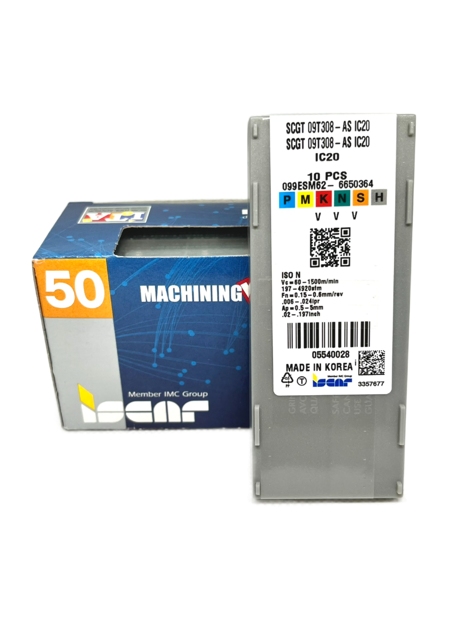 Iscar-50x SCGT 09T308-AS IC20 + SSSCR tool-Smartinserts