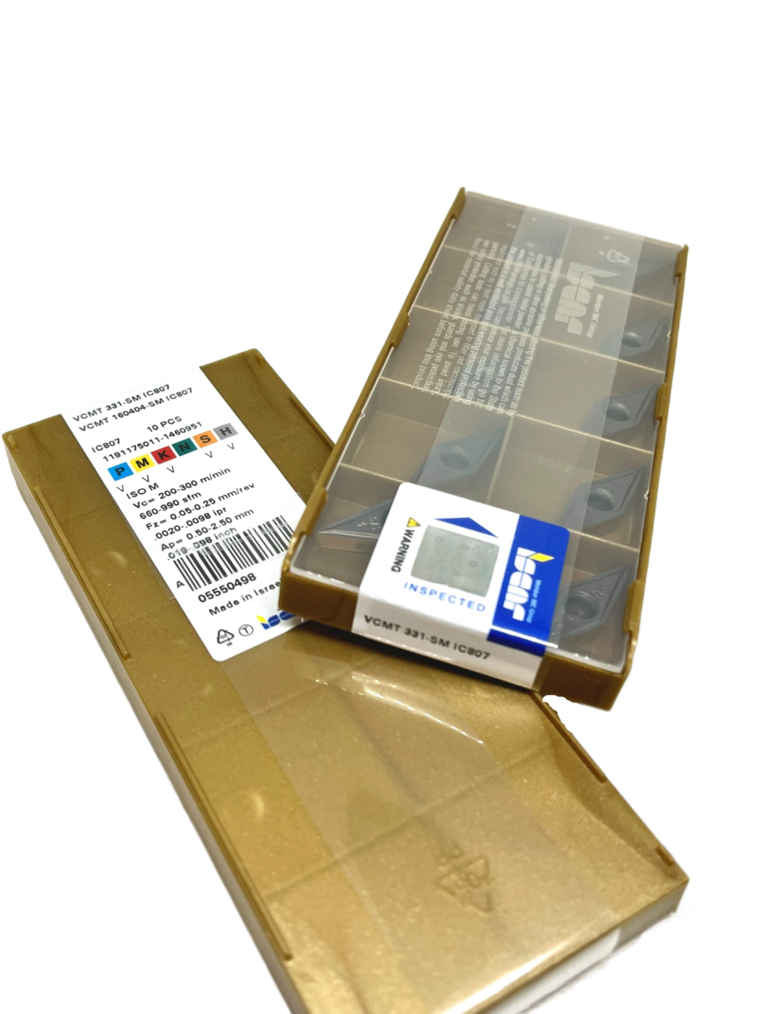 Iscar-50x VCMT 160404-SM IC807 + SVJC/SVVC tool-Smartinserts