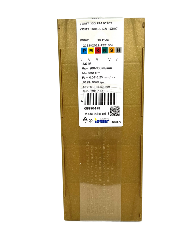 Iscar VCMT 160408-SM IC807 